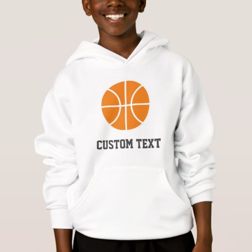 Kids basketball pullover hoodie with front pocket