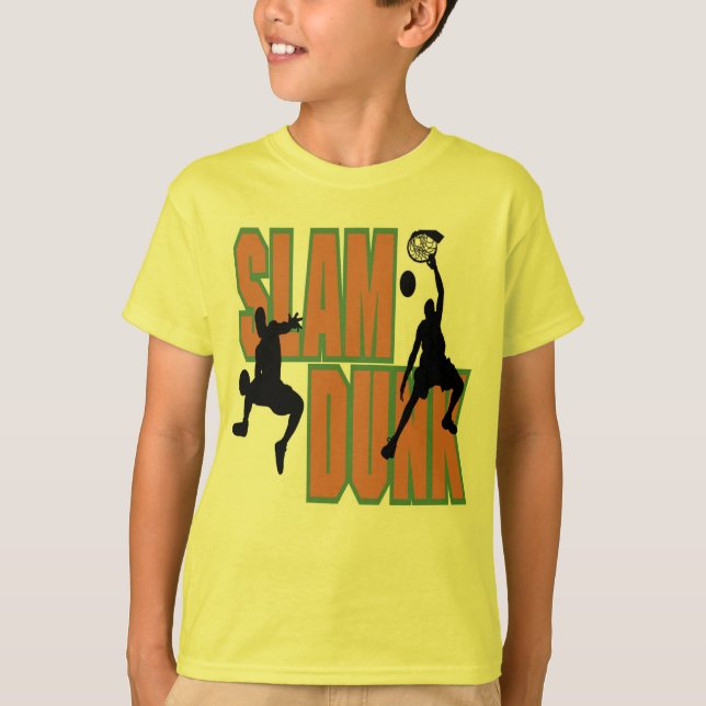 Kids Basketball Slam Dunk T-shirt (Front)
