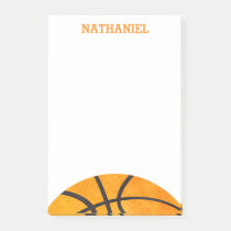Kids Basketball Sports Personalized Orange Cool Post-it Notes