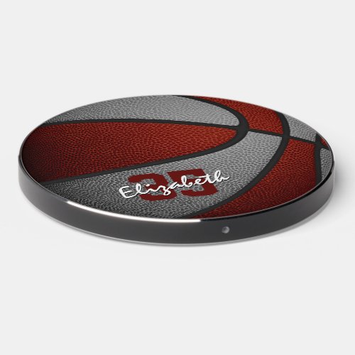 kids basketball team colors maroon gray wireless charger 