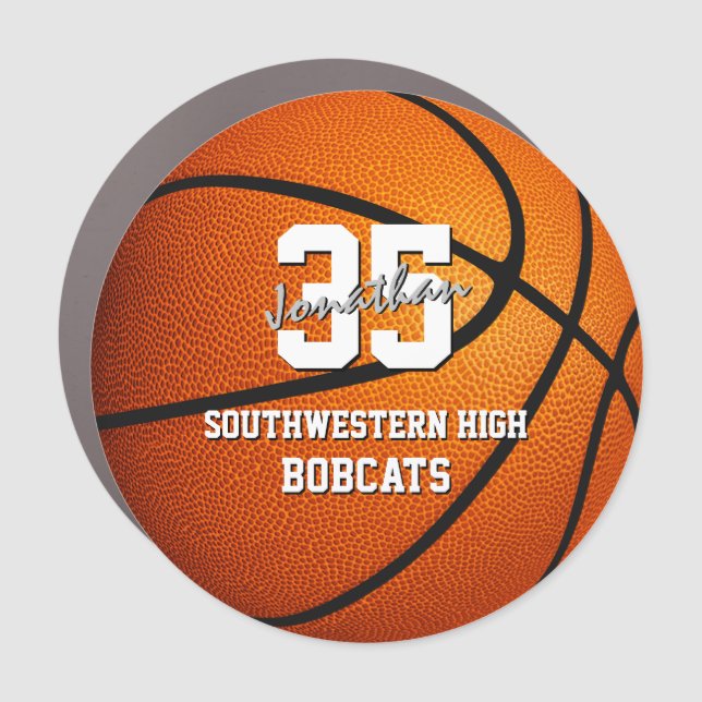 kids basketball team sports gifts car magnet (Front)