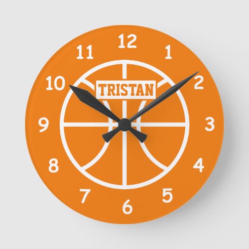 Kids basketball wall clock for childrens room