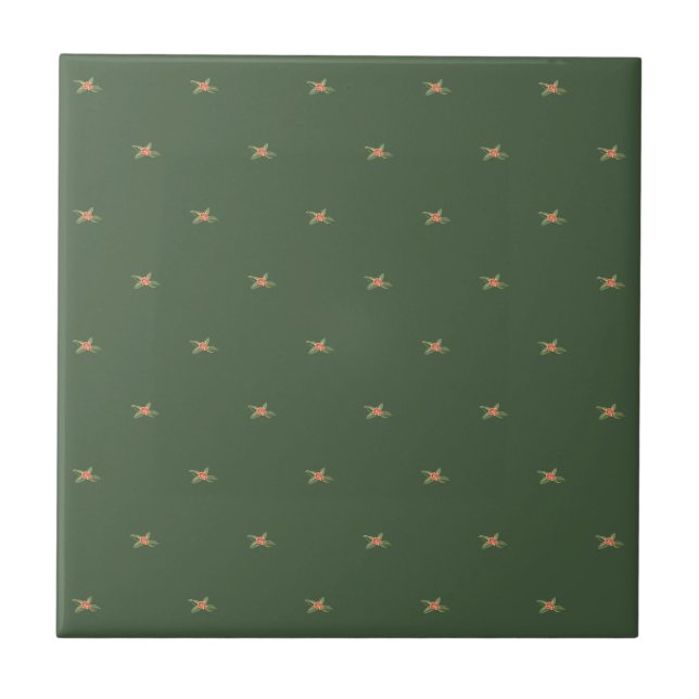 Kids bathroom Cute giraffe floral olive green Cera Ceramic Tile (Front)