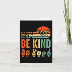 Kids Be Kind Autism Awareness ASL Mom Teacher Kind Card