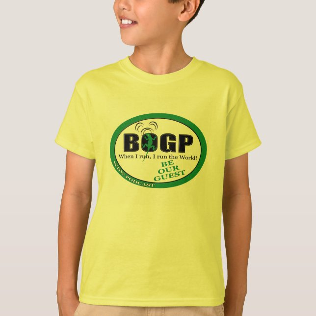 Kids' Be Our Guest Podcast Running T-Shirt! T-Shirt (Front)