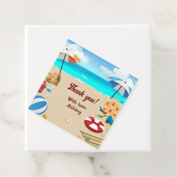 Kid's Beach Birthday Party  Favor Tags by starstreamdesign at Zazzle
