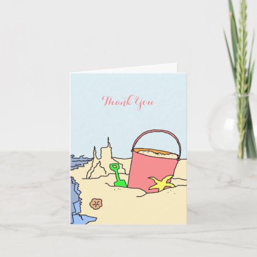 Kids Beach Themed Party Thank You Note