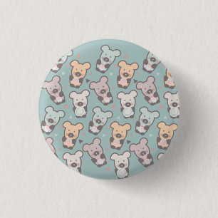 Kids Bears and Donuts Pattern Button
