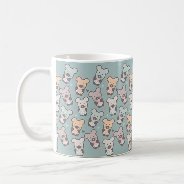 Kids Bears and Donuts Pattern Coffee Mug (Left)