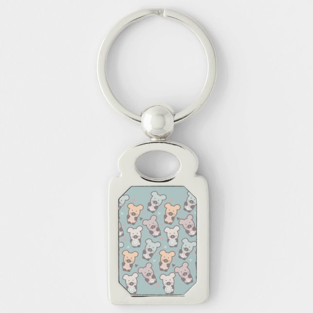 Kids Bears and Donuts Pattern Keychain (Front)