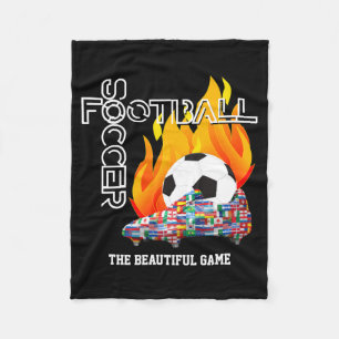 Kids Beautiful Game World Football Soccer T Shirt Fleece Blanket