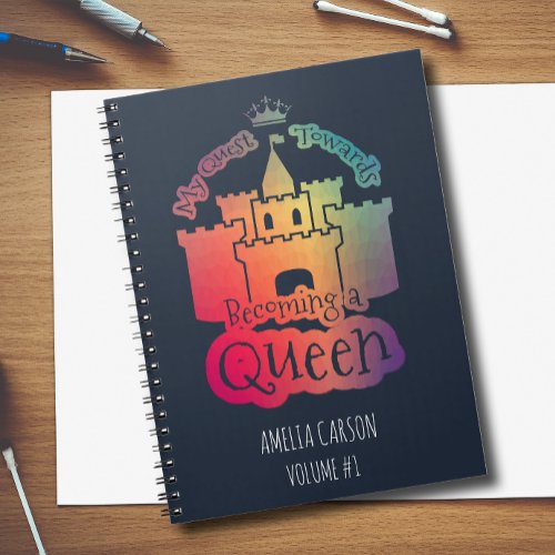 Kids Becoming a Queen Rainbow Color Notebook