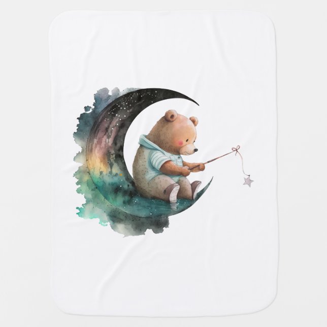 Kids bedroom, Cartoon style, Space theme, Night sk Baby Blanket (Front)