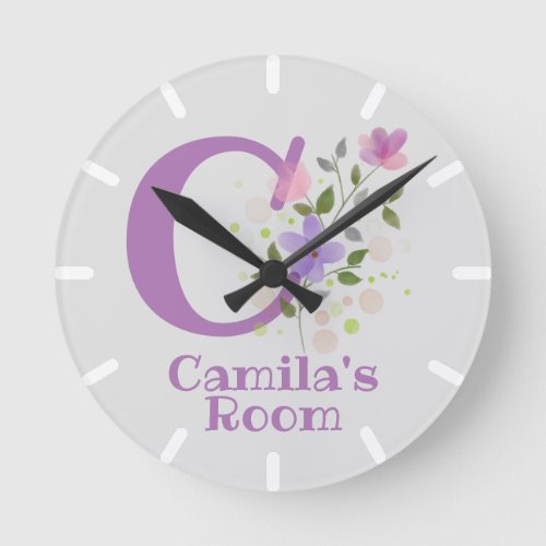 Kids Bedroom Clock with Name Camila