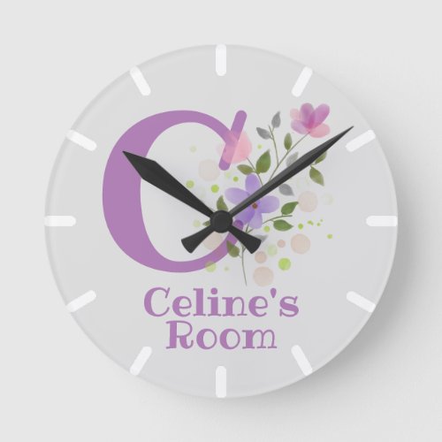 Kids Bedroom Clock with Name Celine