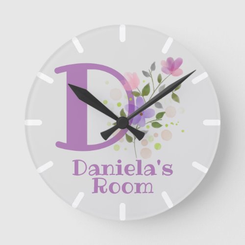 Kids Bedroom Clock with Name Daniela