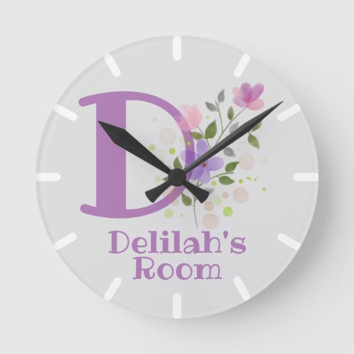 Kids Bedroom Clock with Name Delilah