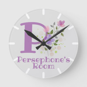Kids Bedroom Clock with Name & Initial