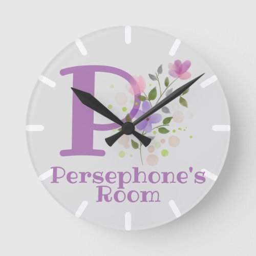 Kids Bedroom Clock with Name  Initial