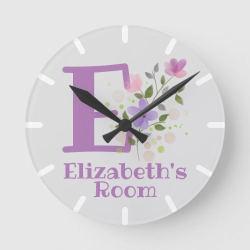 Kids Bedroom Clock with Name  Initial