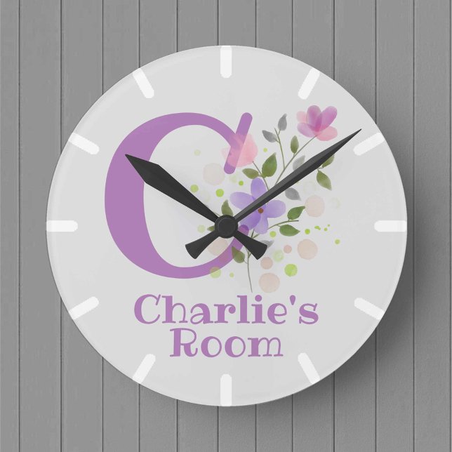 Kids Bedroom Clock with Name & Initial (Creator Uploaded)