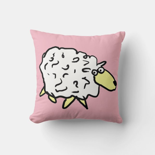 Kids Bedroom Cushion With a Sheep Design (Front)