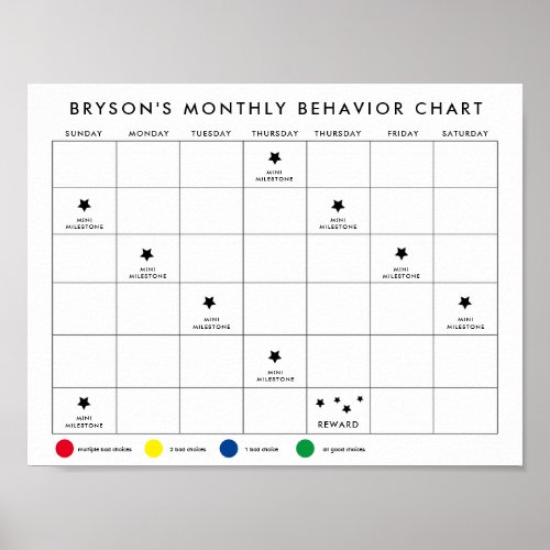 Kids behavior chart  grade school