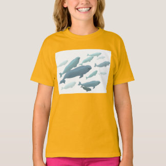 Kid's Beluga Whale T-Shirt Organic Whale Art Shirt