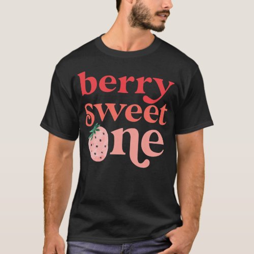 Kids Berry Sweet One Strawberry First Birthday Dau T_Shirt