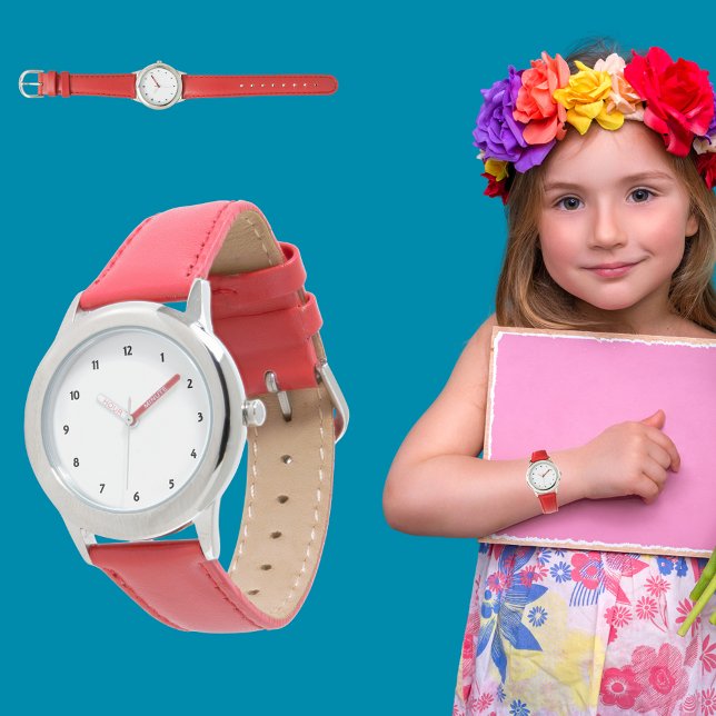 Kids Bezel Stainless Steel Red Hearts Watch (Kids Bezel Stainless Steel Red Hearts Watch)