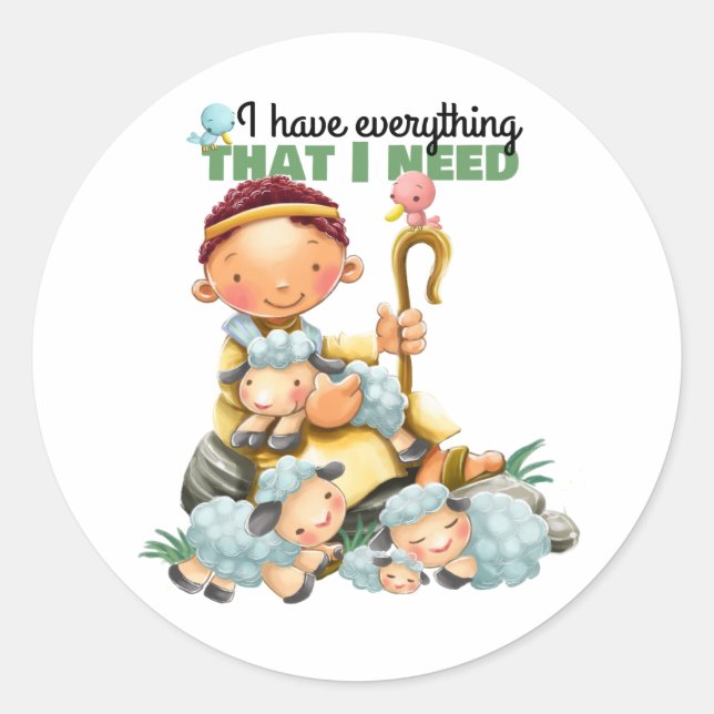 Kids Bible verse David sticker page (Front)
