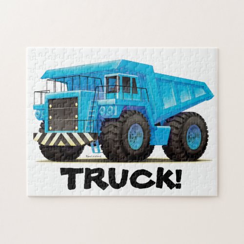 Kids Big Blue Custom Dumper Truck Jigsaw Puzzle