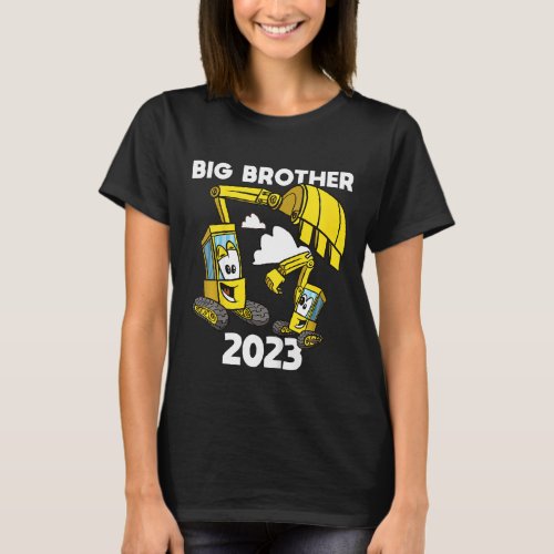 Kids Big Brother 2023 Excavator Digger Constructio T_Shirt