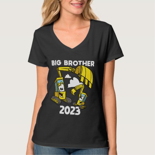 Kids Big Brother 2023 Excavator Digger Constructio T_Shirt
