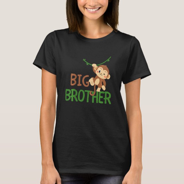 Kids Big Brother Monkey Animal Best Bro Ever World T-Shirt (Front)
