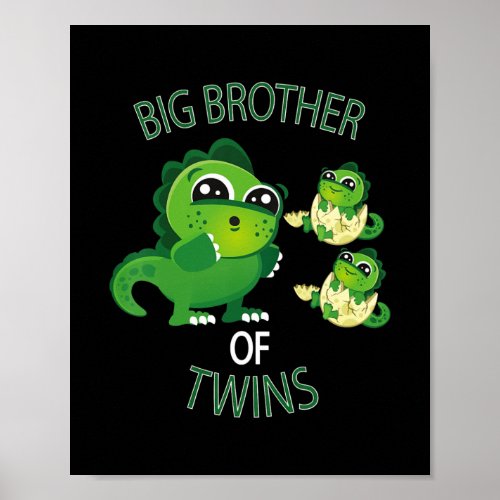 Kids Big Brother of Twins Announcement Big Bro to Poster