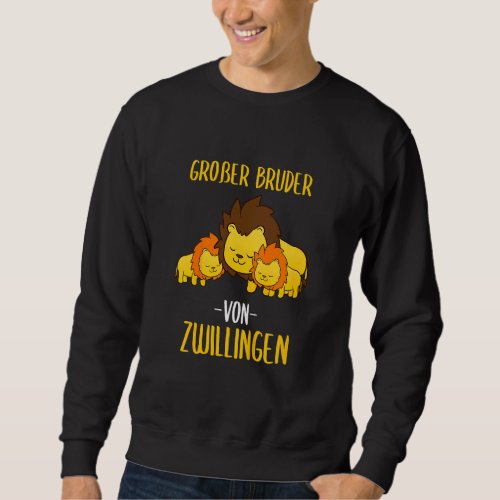 Kids Big Brother Of Twins Lion Twin Brother Sweatshirt