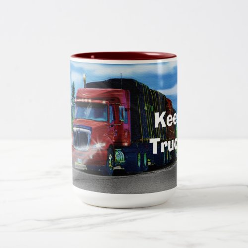 Kids Big Red Cargo Truck Drinking Mug