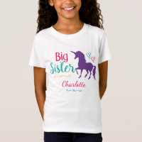 Kids Big Sister Unicorn Pretty Colorful Sisters