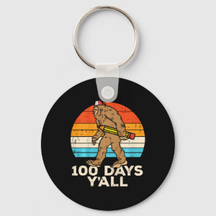 Kids Bigfoot Pencil 100 Days Yall 100th Day School Keychain