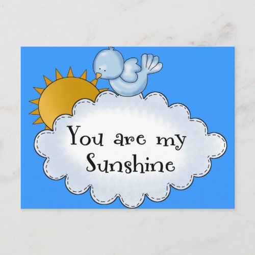 Kids Bird Sun You Are My Sunshine Postcard