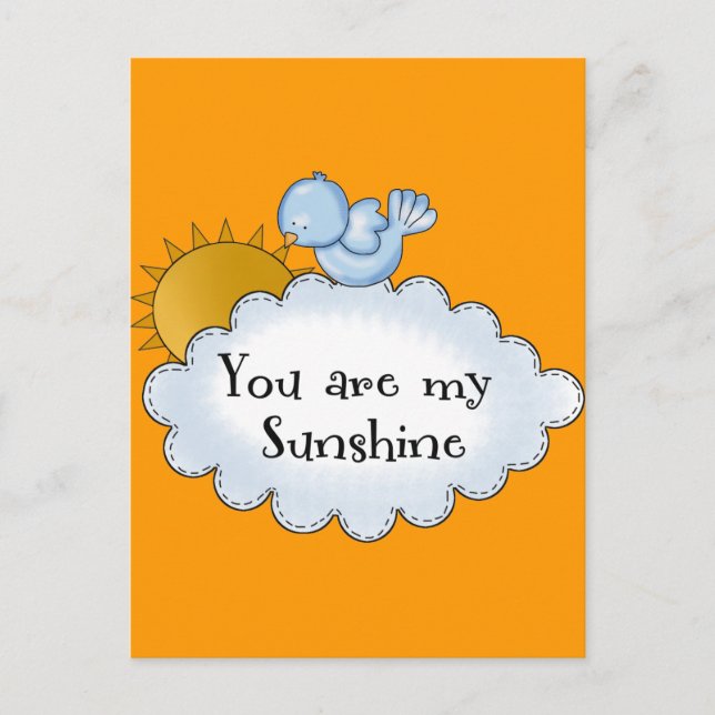 Kid's Bird Sun You Are My Sunshine Postcard (Front)