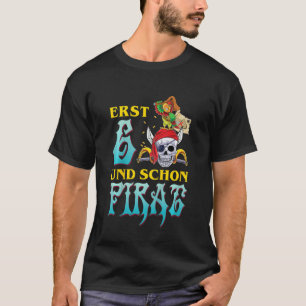 Kids Birthday 6 Years Boy Pirate Costume T-Shirt