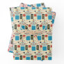 Kids Birthday Antique Robot Pattern Wrapping Paper Sheets