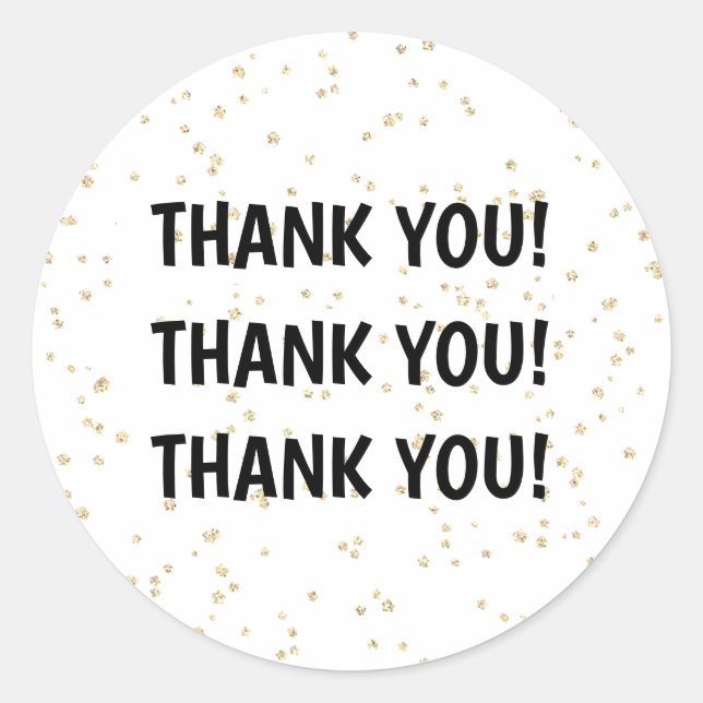 Kid's Birthday Black Gold Glitter Classic Round Sticker (Front)