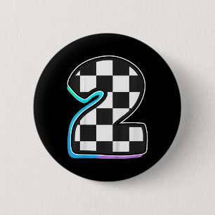 Kids Birthday Boy 2 Two 2nd Birthday Racing Car Fl Button