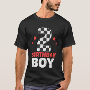 Kids Birthday Boy 2 Two Racing Flag 2nd Birthday R T-Shirt
