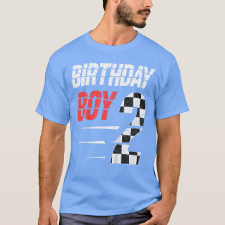 Kids Birthday Boy 2 Two Racing Flag 2nd Birthday R T-Shirt