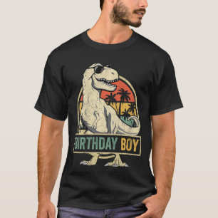 Kids Birthday Boy Dino Rex Dinosaur Boys Matching T-Shirt