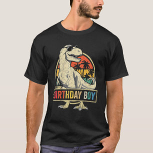 Kids Birthday Boy Dino Rex Dinosaur Boys Matching T-Shirt
